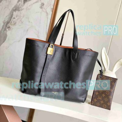 New Replica L---V Low Key Cabas MM Black Handbag M25341 